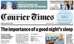 Bucks County Courier Times newspaper front page