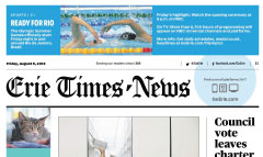 Erie Times-News newspaper front page