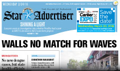 Honolulu Star-Advertiser newspaper front page