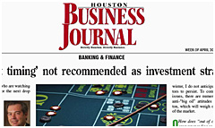 Houston Business Journal newspaper front page