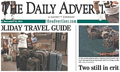 Lafayette Daily Advertiser newspaper front page