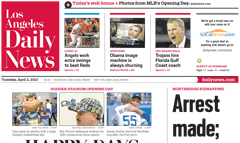 Los Angeles Daily News newspaper front page