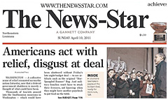 Monroe News Star newspaper front page