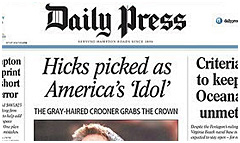 Newport News Daily Press newspaper front page