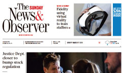 Raleigh News & Observer newspaper front page