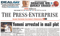Riverside Press-Enterprise newspaper front page