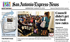 San Antonio Express-News newspaper front page