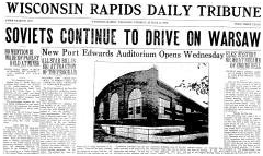 Wisconsin Rapids Daily Tribune newspaper front page